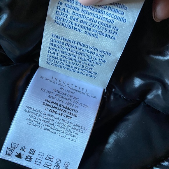 New with tags Moncler Fulmar Giubbotto black shiny down jacket long puffer coat - Picture 4 of 5